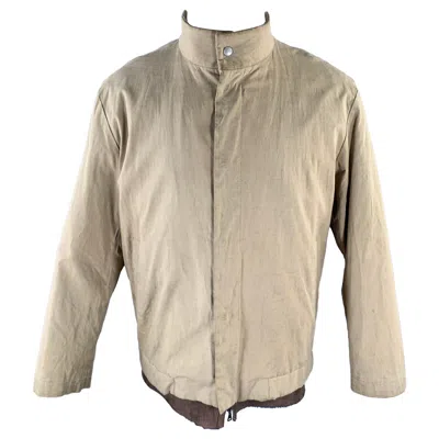Pre-owned Jil Sander Size M Beige Brown Cotton Layered Suede Lined Jacket