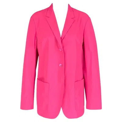 Pre-owned Jil Sander Size M Pink Polyester Notch Lapel Jacket