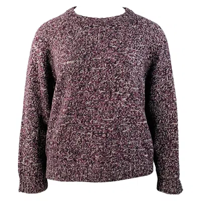 Pre-owned Jil Sander Size Xl Purple Black White Wool Melange Boxy Sweater