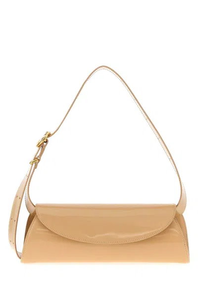 Jil Sander Skin Pink Leather Mini Cannolo Small Shoulder Handbag In Nude