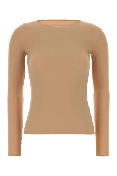 Jil Sander Skin Stretch Nylon Top In Brown