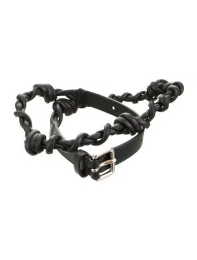 Pre-owned Jil Sander Skinny Leather Belt In Black
