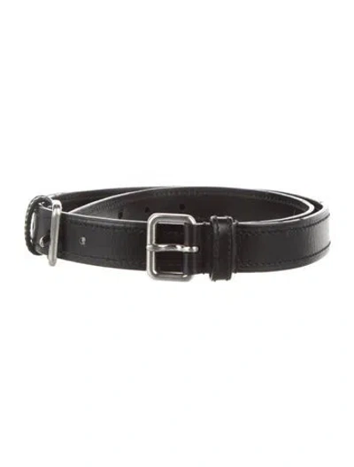 Pre-owned Jil Sander Skinny Leather Waist Belt In Black