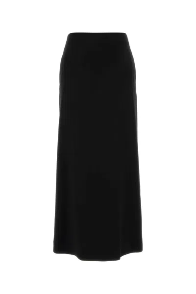 Jil Sander Pleated-insert Side-pocket Maxi Skirt In Black
