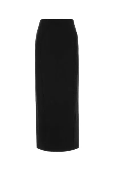 Jil Sander Virgin Wool Pencil Skirt In Black
