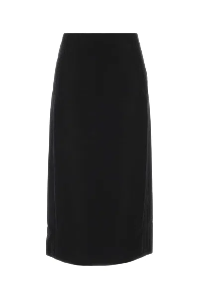 Jil Sander Wool-silk Blend Skirt In Black
