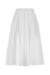 Jil Sander Pleated Midi Skirt In Lightweight Organdy