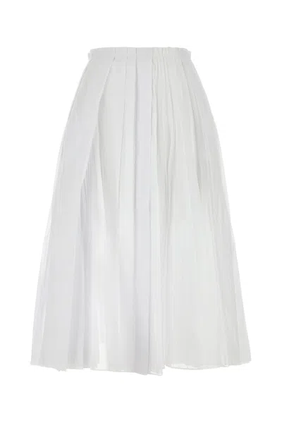 JIL SANDER JIL SANDER WHITE ORGANDY SKIRT
