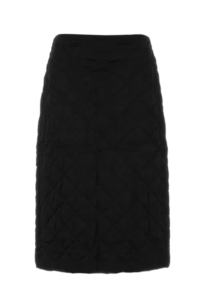 Jil Sander Quilted Viscose Skirt In Black