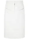 Jil Sander Looped Zip Pocket Skirt In White