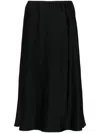 Jil Sander Black Elastic Knit Midi Skirt In Black