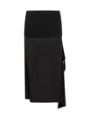 Jil Sander Black Wool Skirt In Black