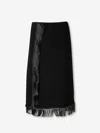 Jil Sander Fringe-detail Midi Skirt In Black