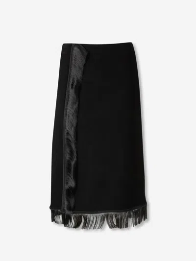 Jil Sander Fringe-detail Midi Skirt In Multi