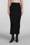Jil Sander Snap-button Rib-knit Maxi Skirt In Black