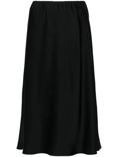 Jil Sander Off-centre Zip-fastening Midi Skirt In Black