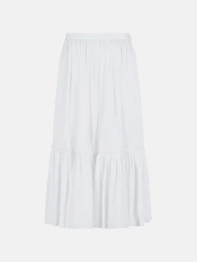 Jil Sander Skirt In White Cotton Poplin