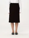 Jil Sander Black Viscose Midi Skirt In Black