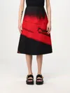 Jil Sander Abstract Straight Ruched Midi Skirt In Black