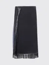 Jil Sander Asymmetric Fringe Midi Skirt In Black