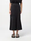 Jil Sander Black Solid Midi Skirt In Black