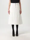 Jil Sander Cotton Denim Skirt In White