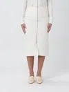 Jil Sander White Cotton Blend Skirt In Yellow Cream