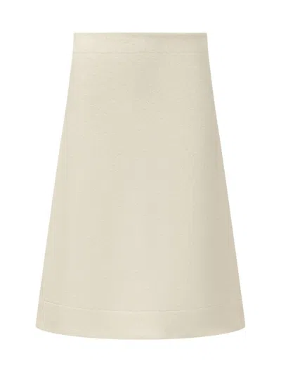 Jil Sander Asymmetric Midi Skirt In White