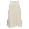 Jil Sander Beige Solid Flared Midi Skirt In White