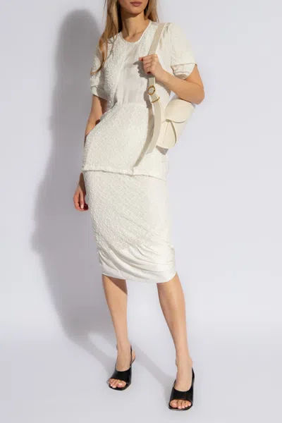 Jil Sander Skirt With Decorative Cut-out In Beige