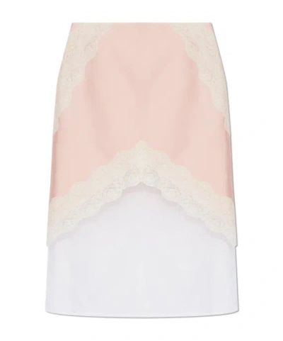 Jil Sander Skirt With Decorative Trim In Pink