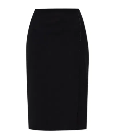 Jil Sander Skirt With Raw Hem In Black