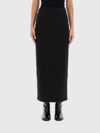 Jil Sander Mid-waist Angle-length Cotton Skirt In Black