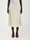 Jil Sander Beige Solid Flared Midi Skirt In Neutral