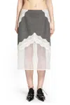 Jil Sander Wool Canvas Skirt In Multi