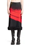 Jil Sander Abstract Straight Ruched Midi Skirt In Black
