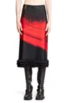 Jil Sander Abstract Straight Ruched Midi Skirt In Black