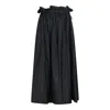 Jil Sander Ruffled Drawstring Midi Skirt In Black