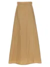 Jil Sander Long Flared Skirt With High-waisted Silhouette In Dark Sand