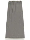Jil Sander Logo Embroidered Layered Midi Skirt In Gray
