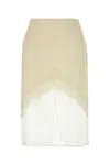 Jil Sander Asymmetric Lace Midi Skirt In White