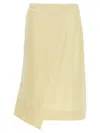 Jil Sander Women Satin Skirt With Side Slit In Yellow