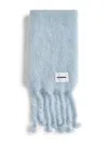 Jil Sander Men Sky Mohair And Wool Blend Scarf In Blue