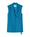 Jil Sander Sleeveless Belted Blazer In Blue