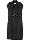 Jil Sander Sleeveless Belted Trench Coat In Black