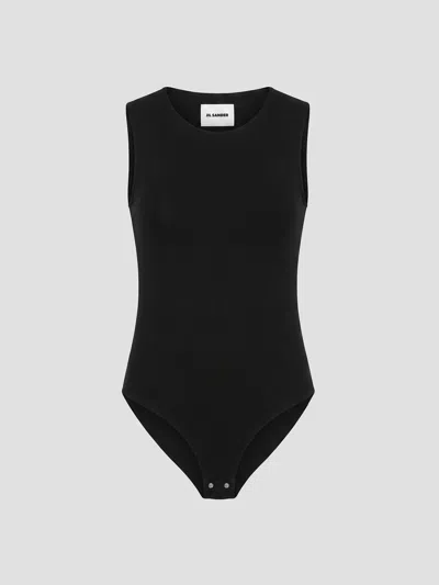 Jil Sander Sleeveless Bodycon Bodysuit In Black