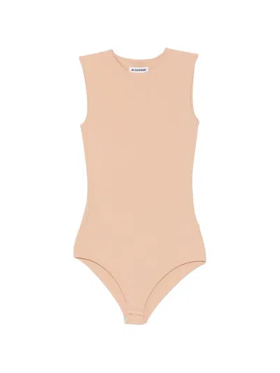 Jil Sander Sleeveless Bodysuit In Neutral