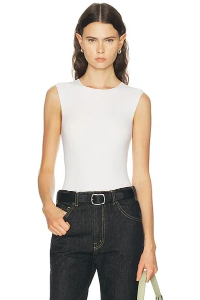 Jil Sander Sleeveless Bodysuit Top In Optic White