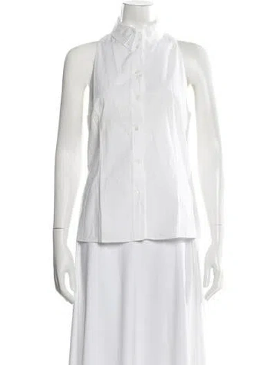 Pre-owned Jil Sander Sleeveless Button-up Top In White