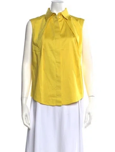 Pre-owned Jil Sander Sleeveless Button-up Top In Yellow